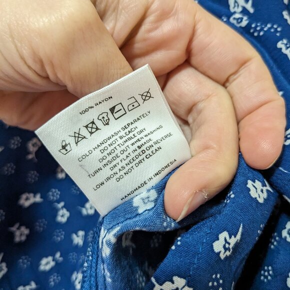 Faithfull the Brand Floral Lucy Wrap Top Blue White Size XS - Picture 6 of 8